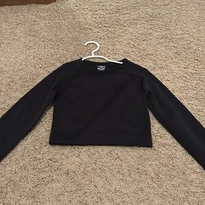 Cropped black long sleeve shirt